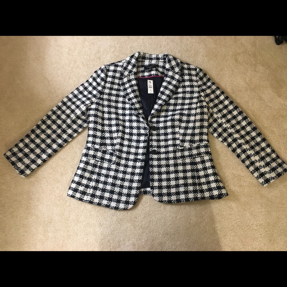 Talbots’s plaid jacket wool blend lined 16p career